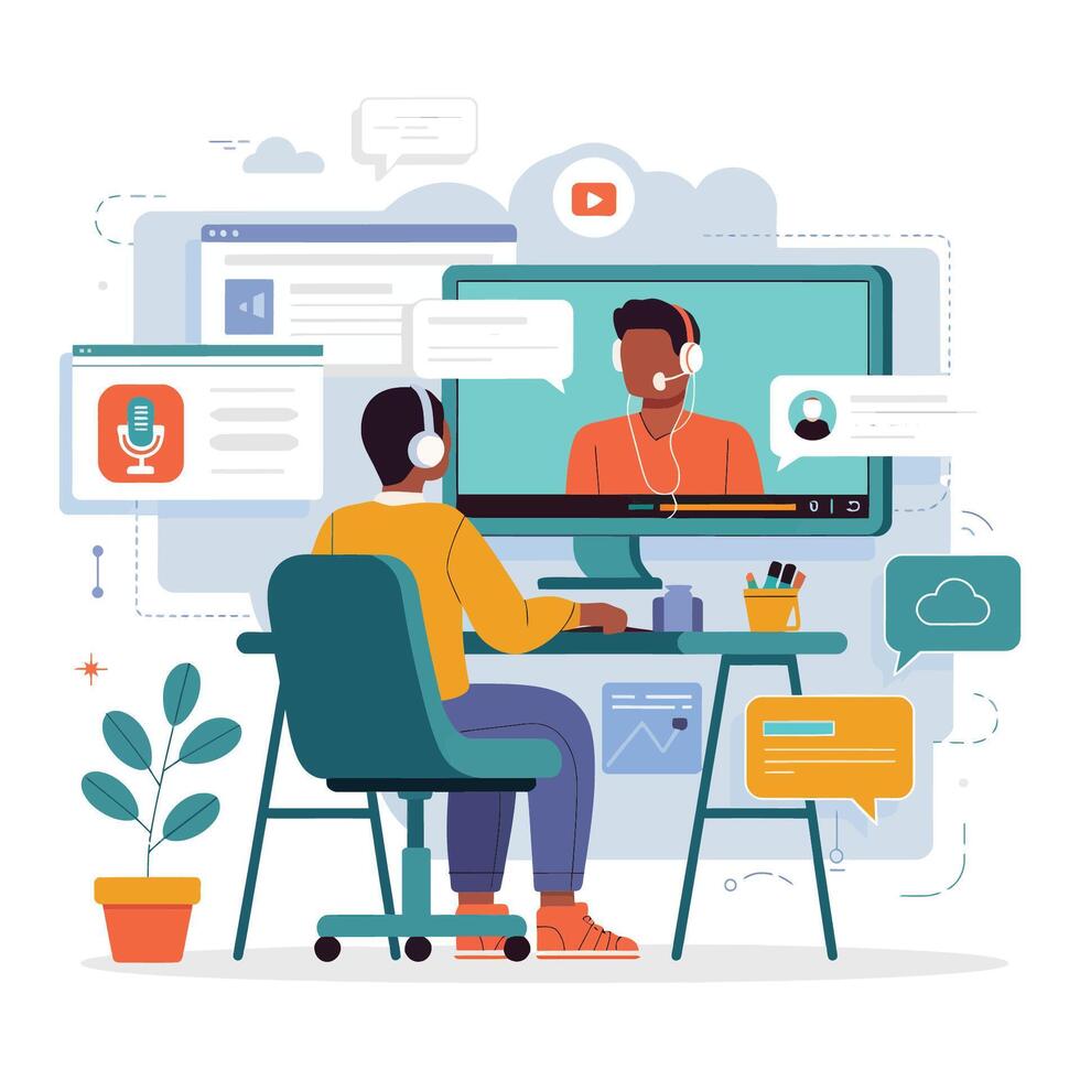 online meeting for client vector