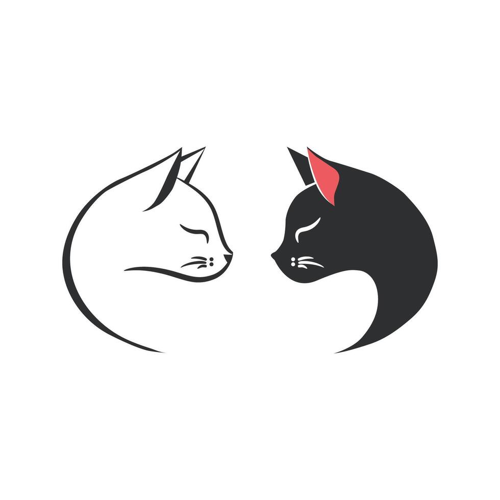 Modern minimalist logo. Cat head in profile. Design for a veterinary clinic, shelter, pet store. vector