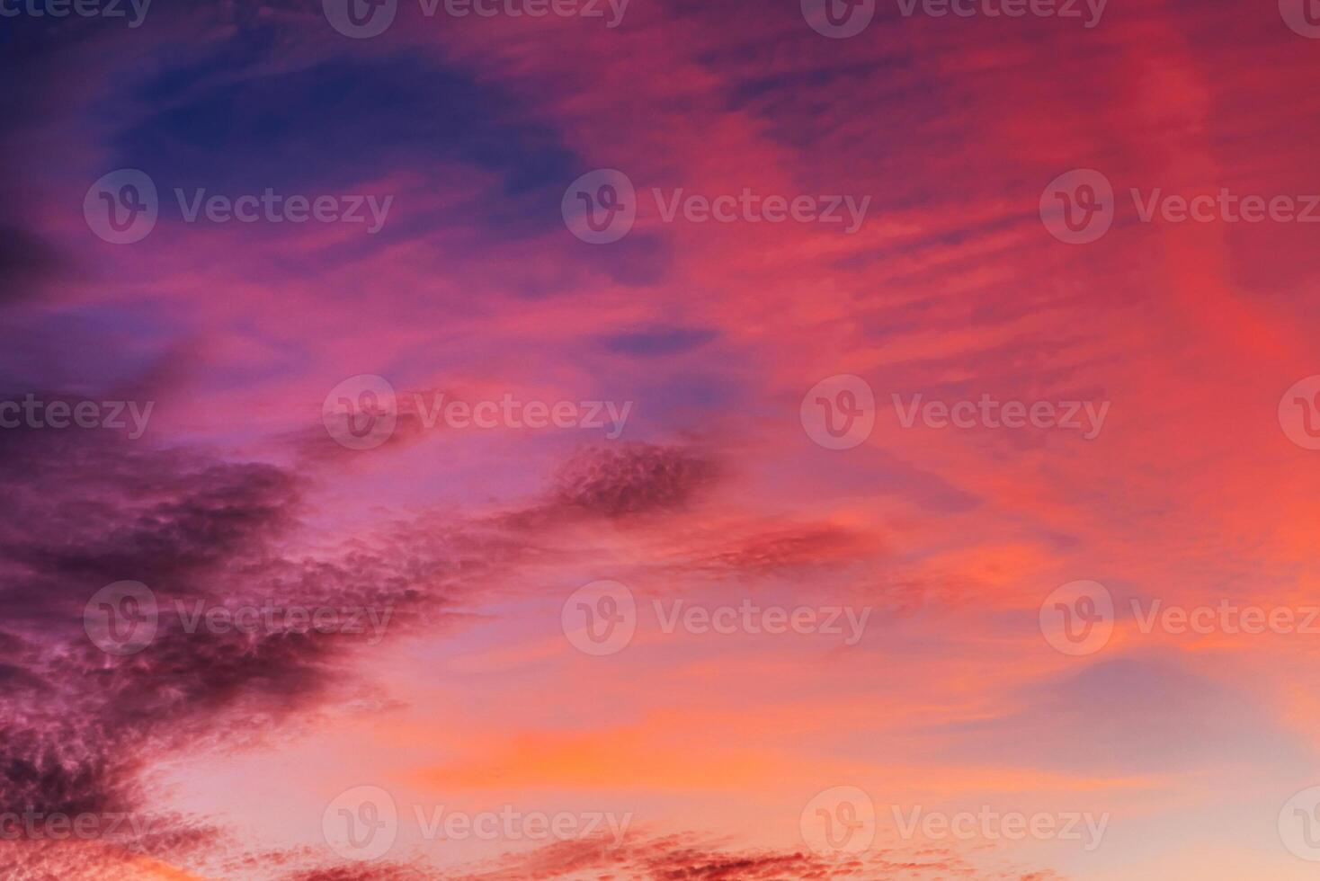 Pink clouds at sunset in beautiful blue sky in the evening photo