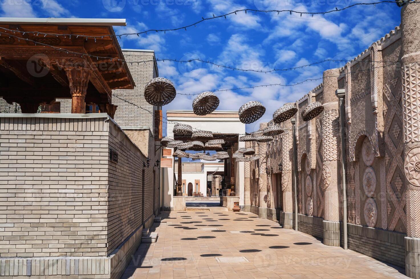 An old deserted street of an ancient Arab city in Tashkent photo