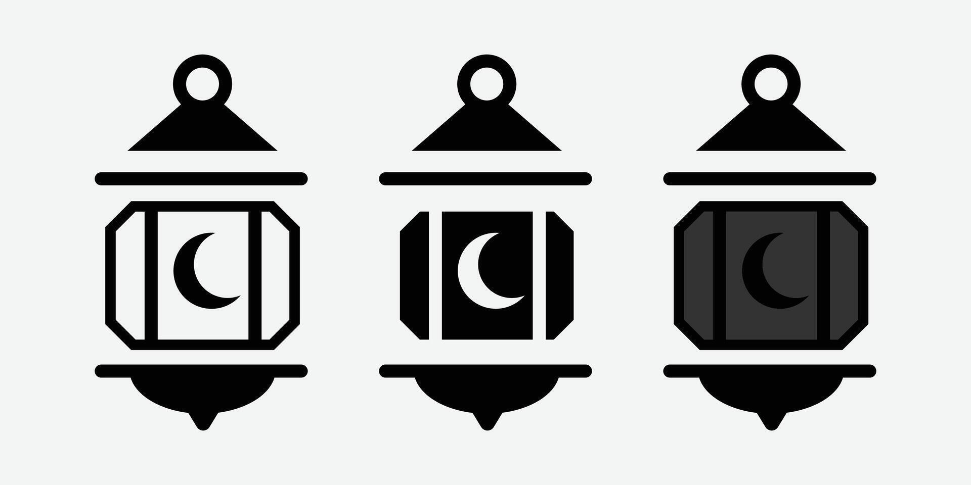Ramadan Lantern Icon . Ramadan design Elements. Ramadan Icon Bundle. Lanterns Symbol. vector