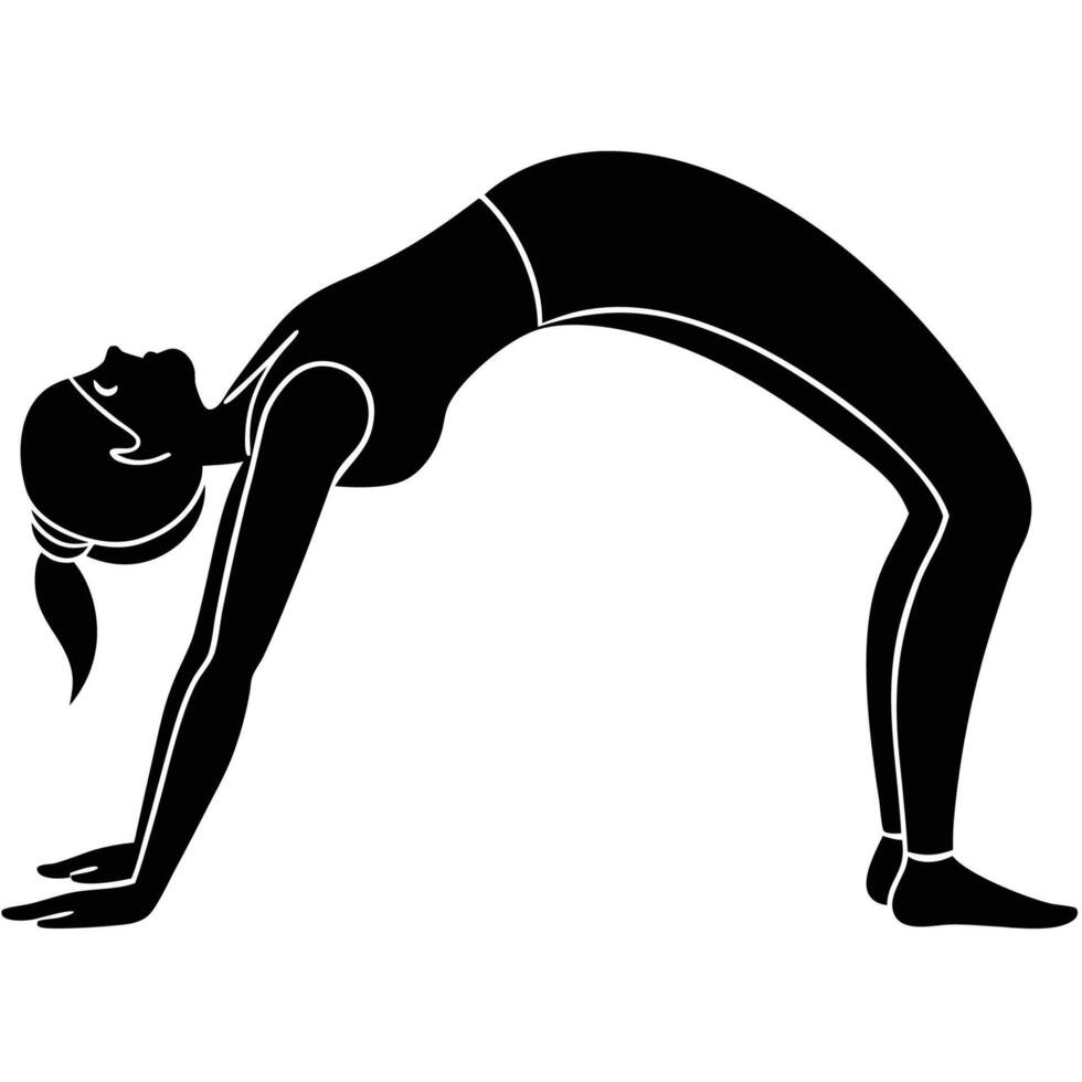 Setu Bandhasana bridge yoga pose performed by fitness woman vector