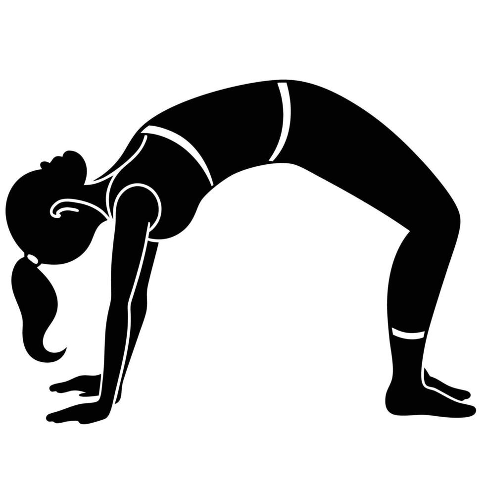 Bridge yoga pose Setu Bandhasana by fitness woman vector