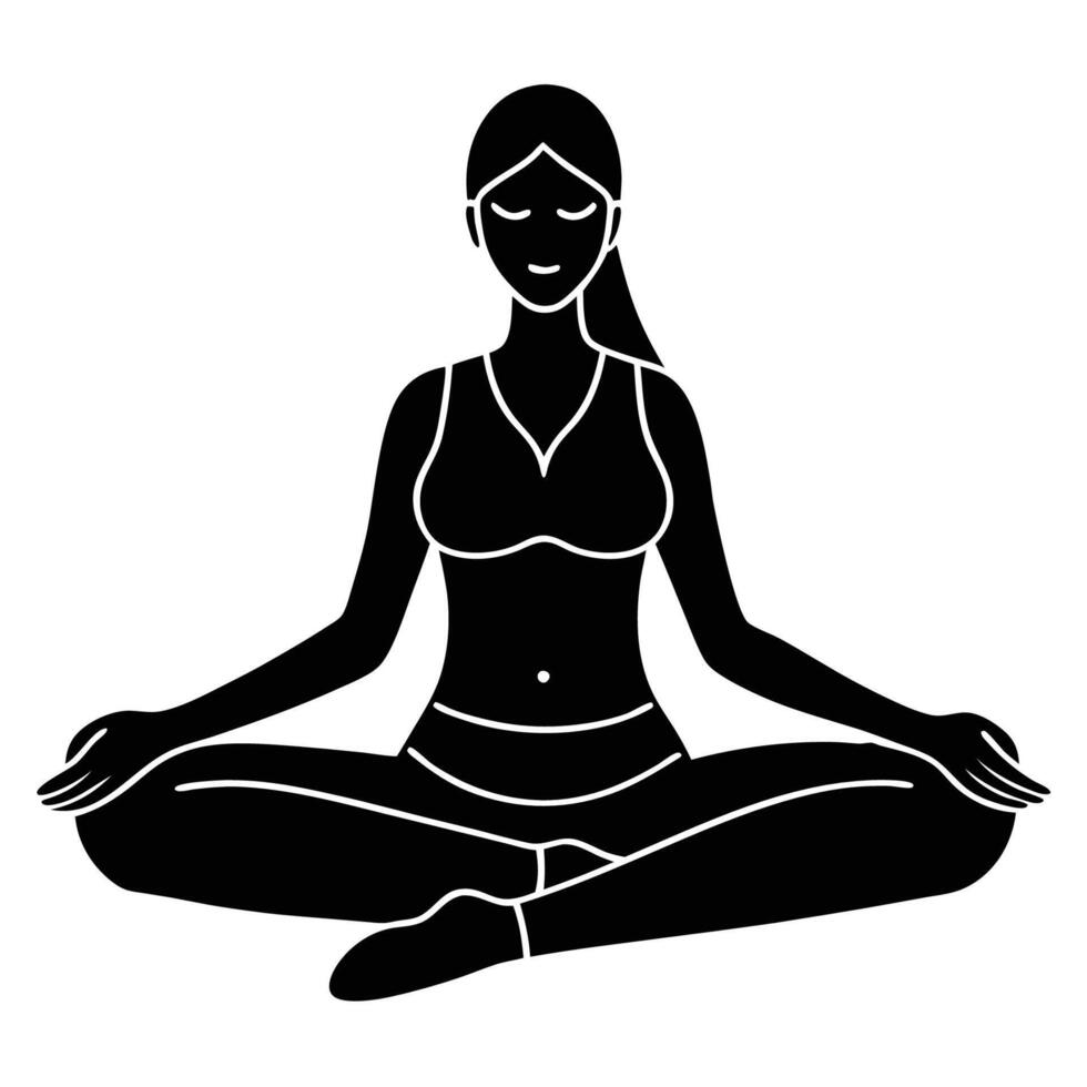 Supta Virasana hero pose performed on white background vector