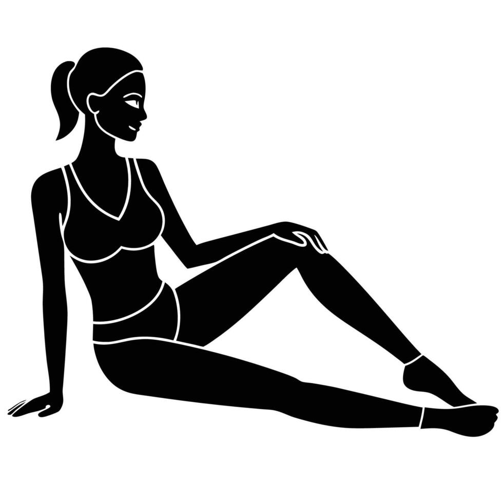 Reclined leg stretch yoga pose for full body flexibility vector