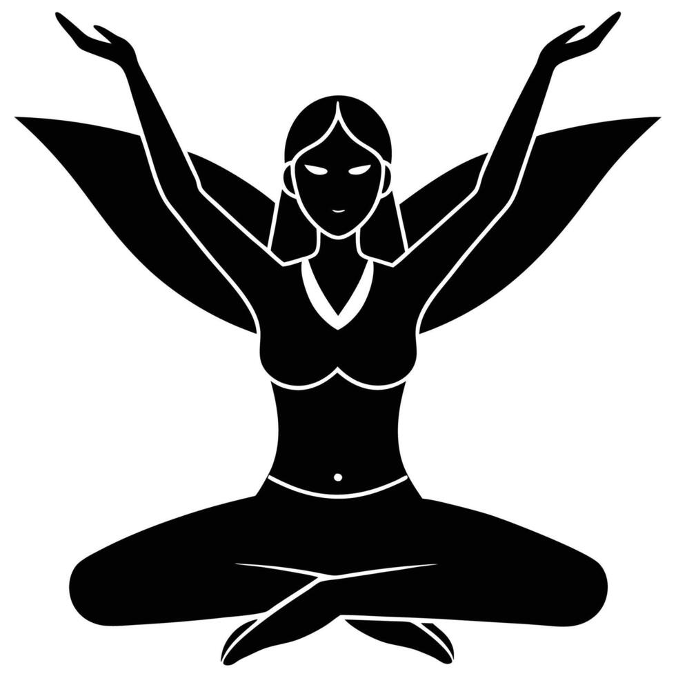 Woman performing firefly yoga pose Tittibhasana on white background vector
