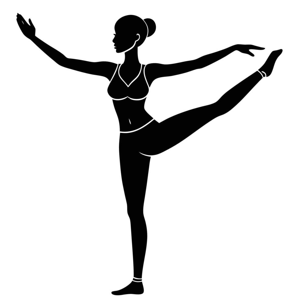 Yoga woman in extended hand to big toe pose vector