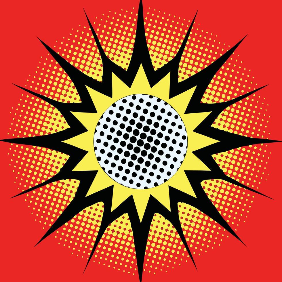 Pop Art Comic Book Explosion Style Graphic Design Element. vector