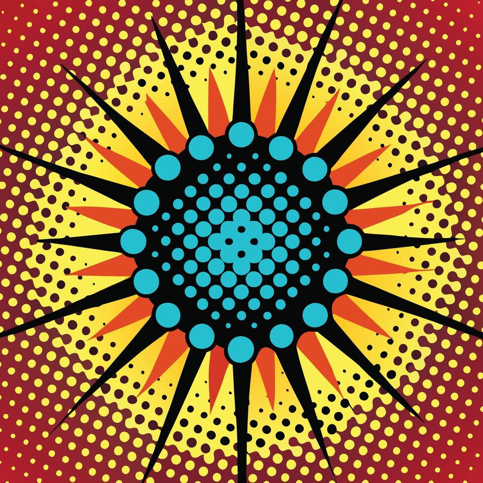 Retro Pop Art Comic Book Explosion Design Element Burst. vector