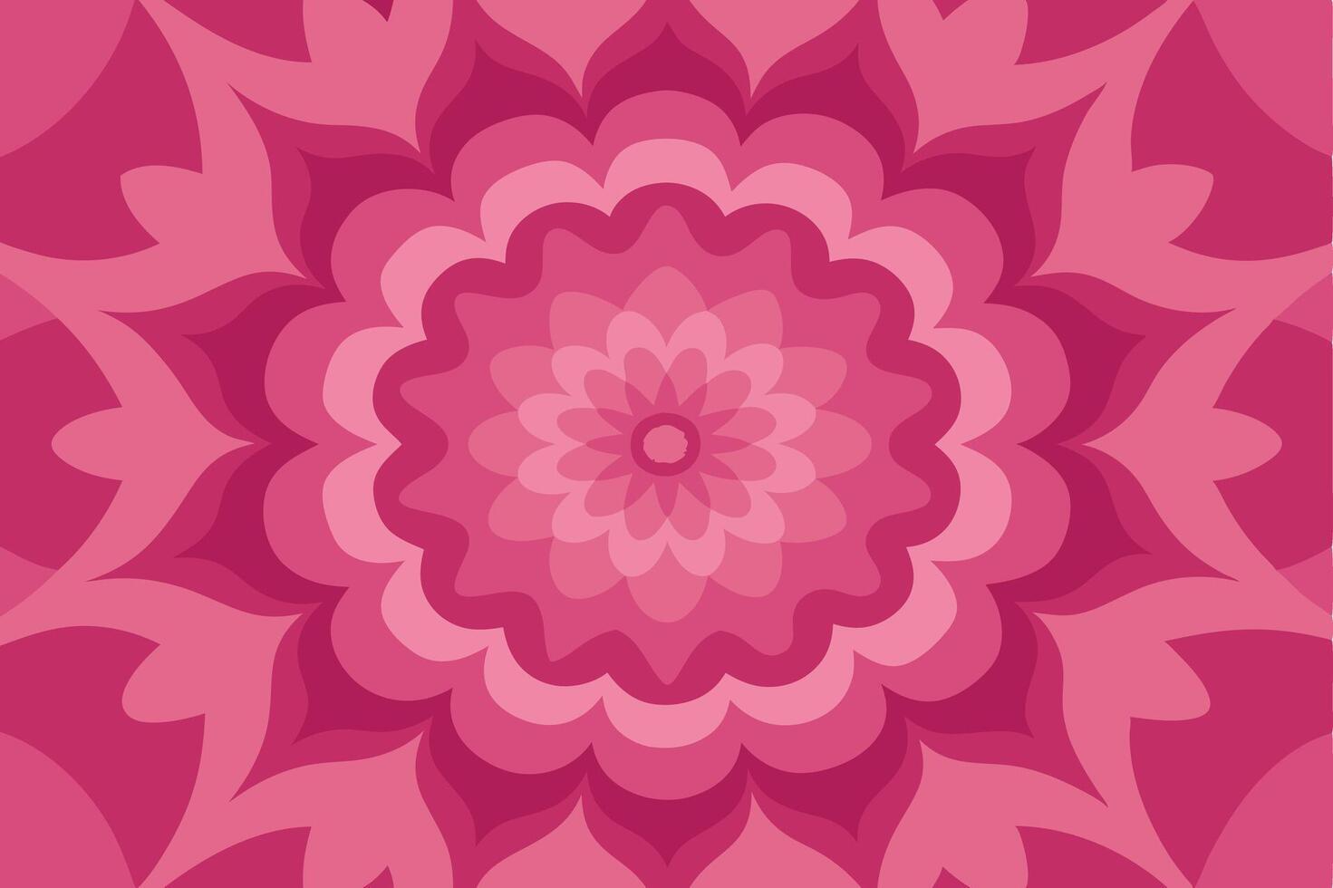 Abstract Pink Mandala Floral Wave Pattern Design Background. vector
