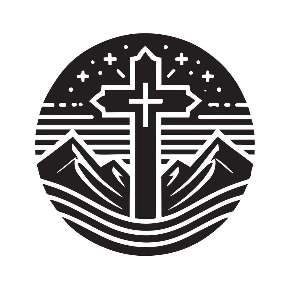A Simple, Symbolic Christian Cross Design vector