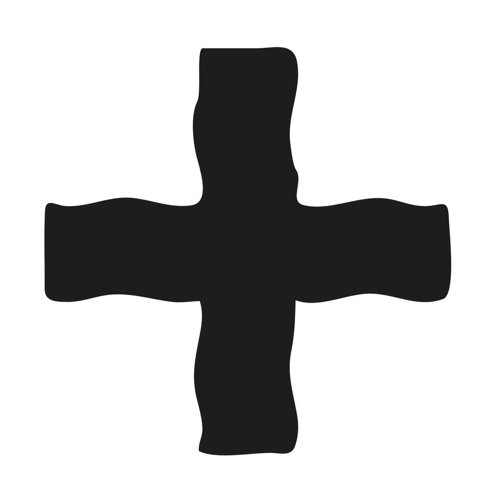 A classic, black silhouette of a Christian cross, perfect for religious or inspirational projects. vector