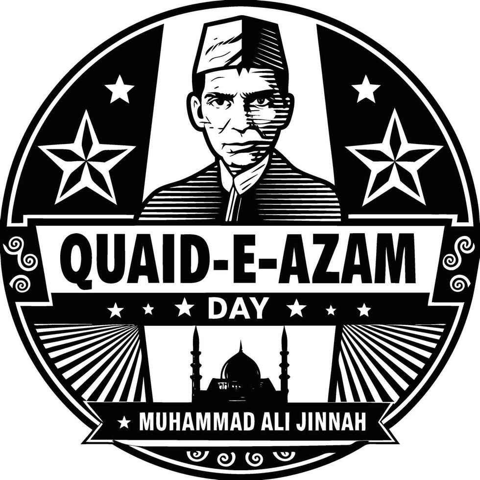 quaid e azam day silhouette vector