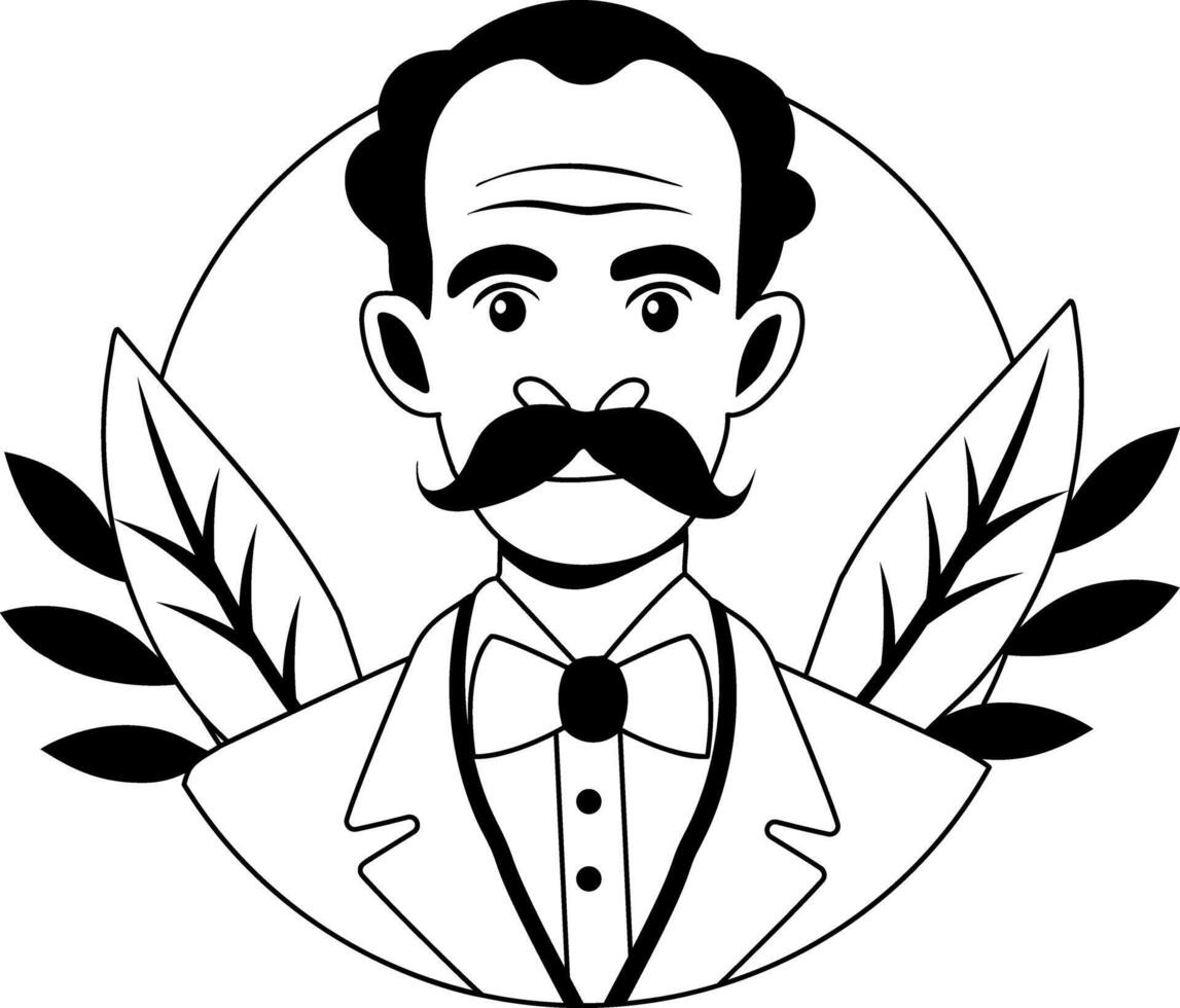A glyph illustration of mexican cuban poet vector