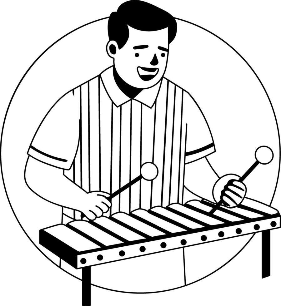 A glyph illustration of marimba player vector
