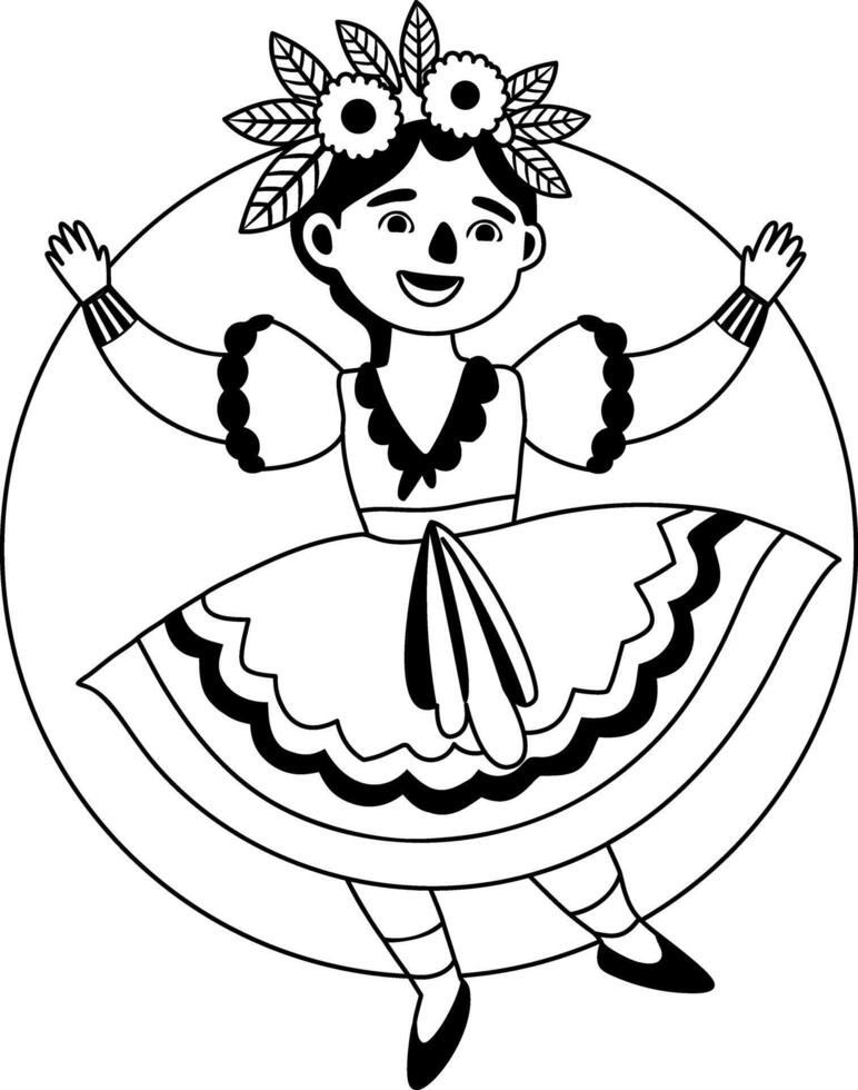 Chinelo Dancer illustration in glyph style vector