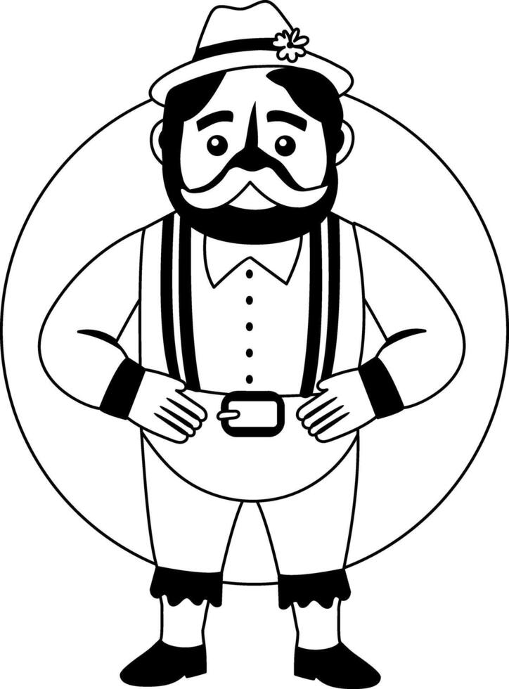 A glyph illustration of folklore grandpa character vector