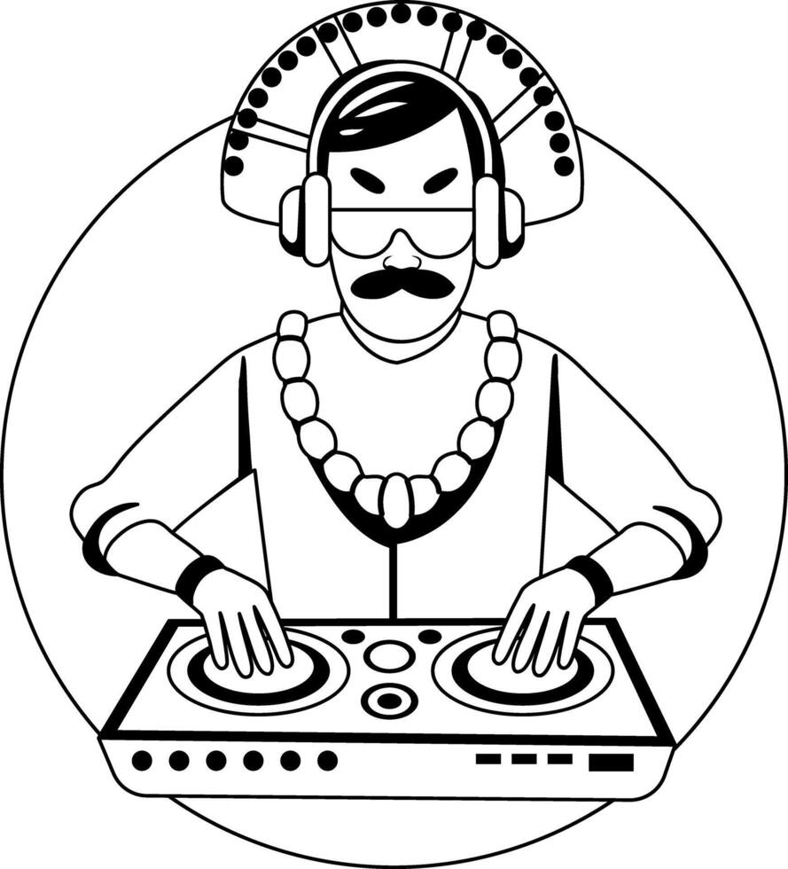 Mexican music mixer illustration in glyph style vector