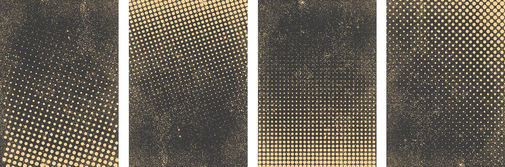 Dark colored Grunge Brochure cover template background design set vector