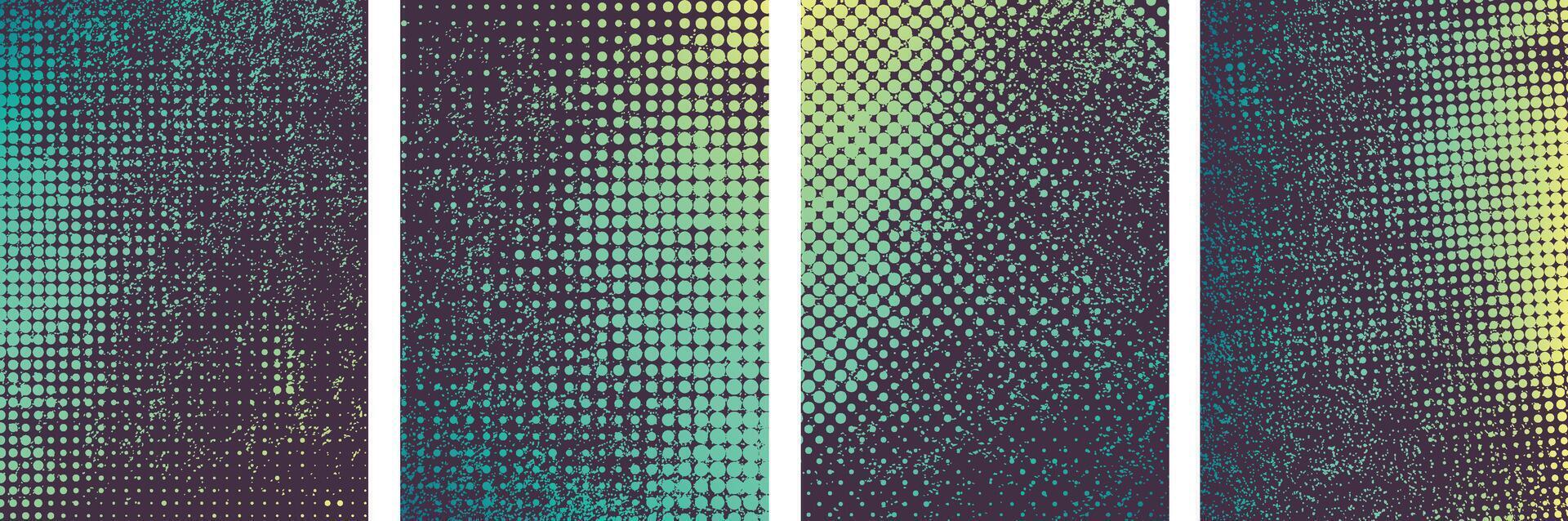 Set of abstract greenish theme Grunge Brochure cover template background design vector