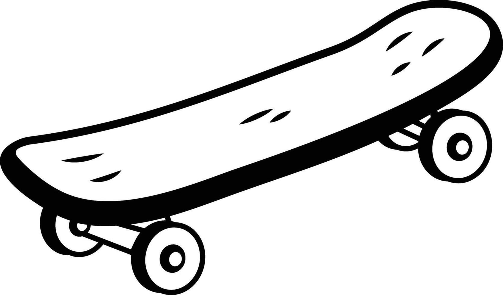 Skateboard icon in hand drawn style vector