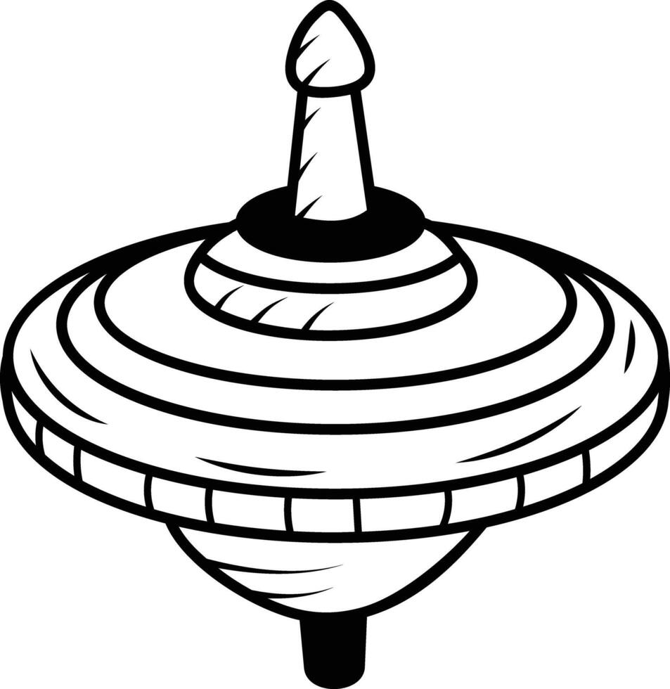 A hand drawn icon depicting spinning top vector