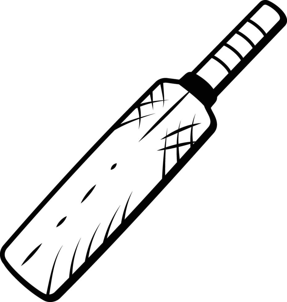 Wooden cricket bat, doodle style icon vector
