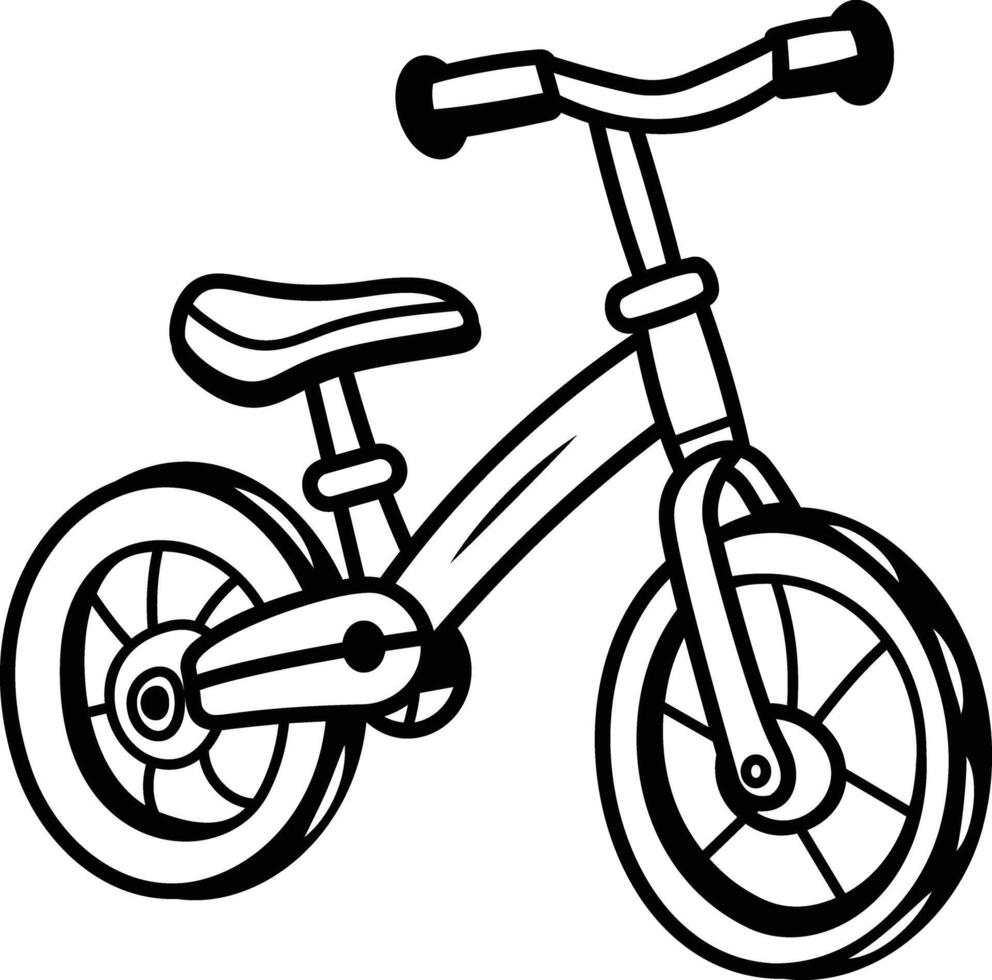 A hand drawn icon depicting a bicycle vector
