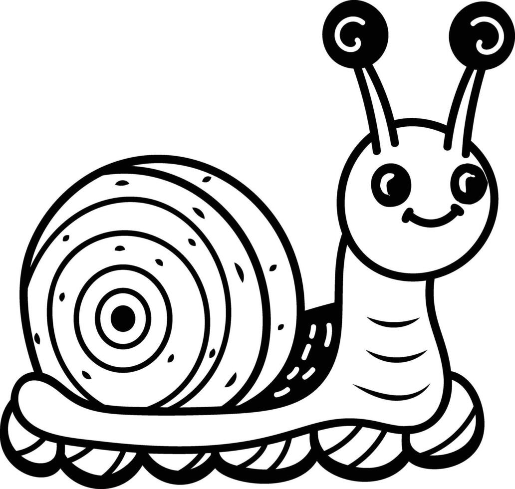 Hand drawn icon of a cute snail toy vector