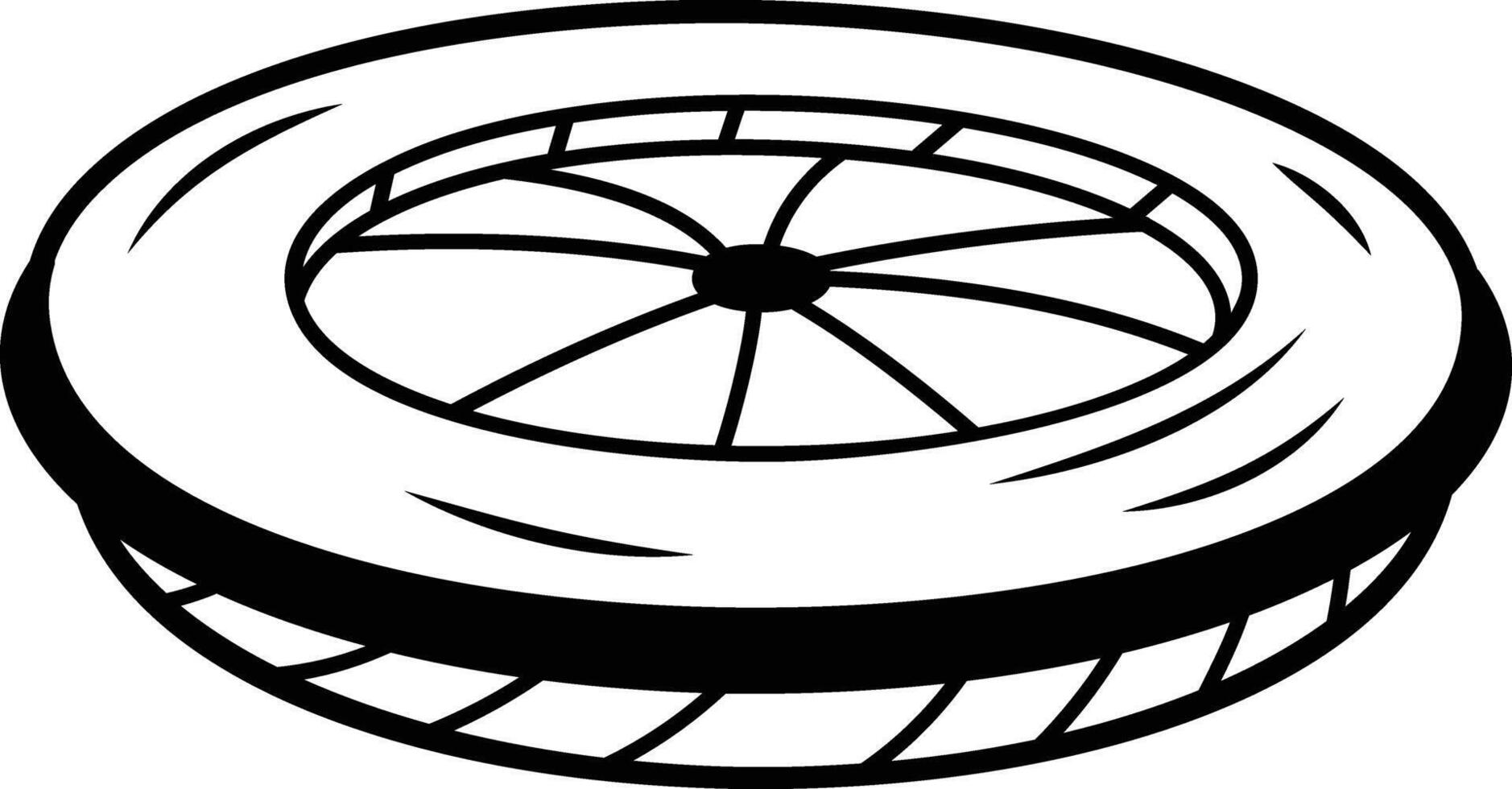 Hand drawn icon depicting a frisbee vector