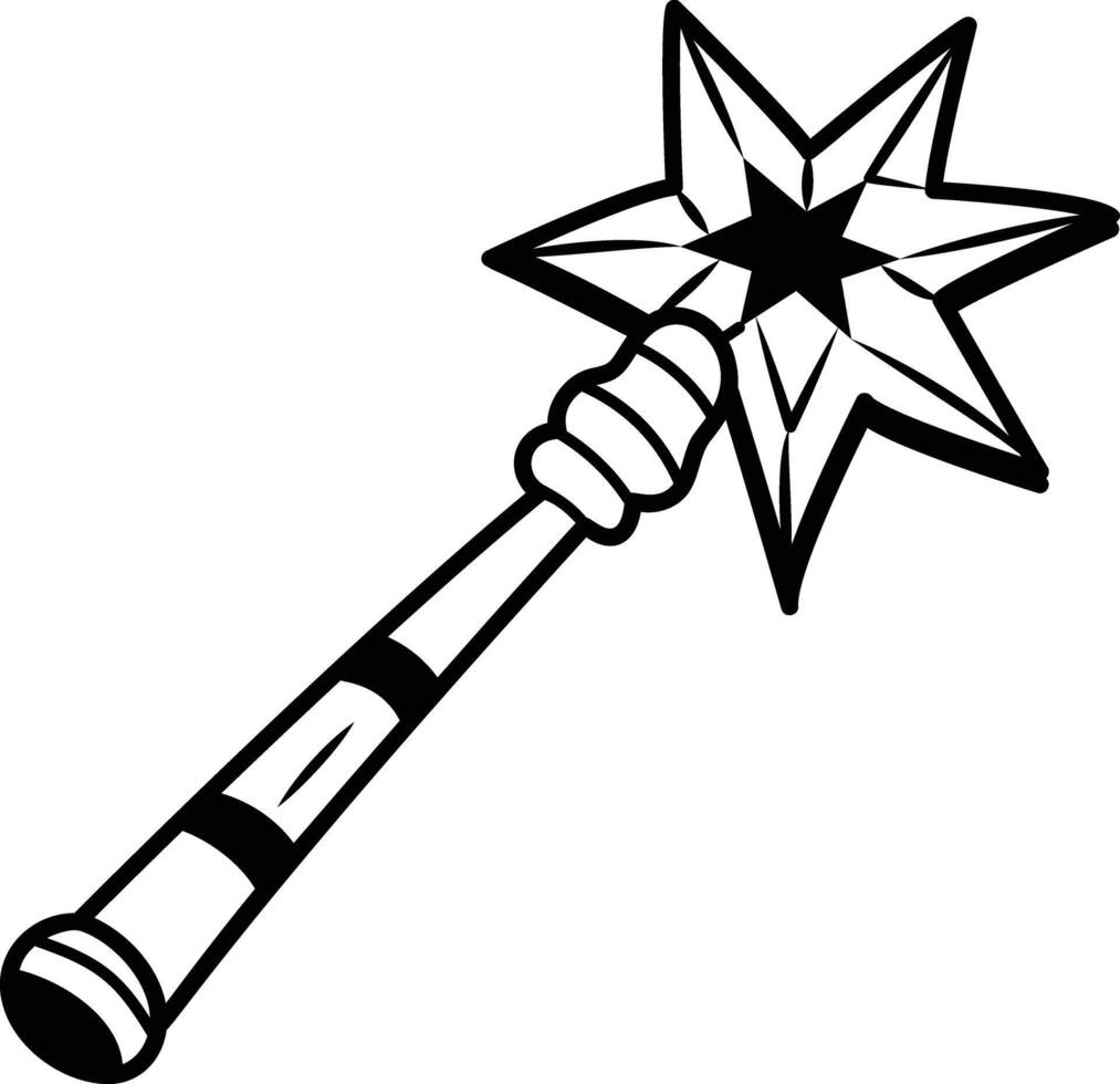 Star wand toy, doodle style icon vector