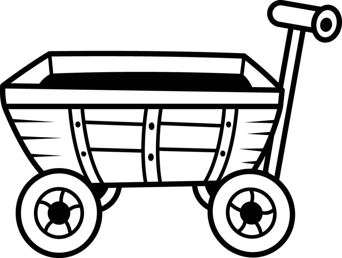 A hand drawn icon of empty toy cart vector
