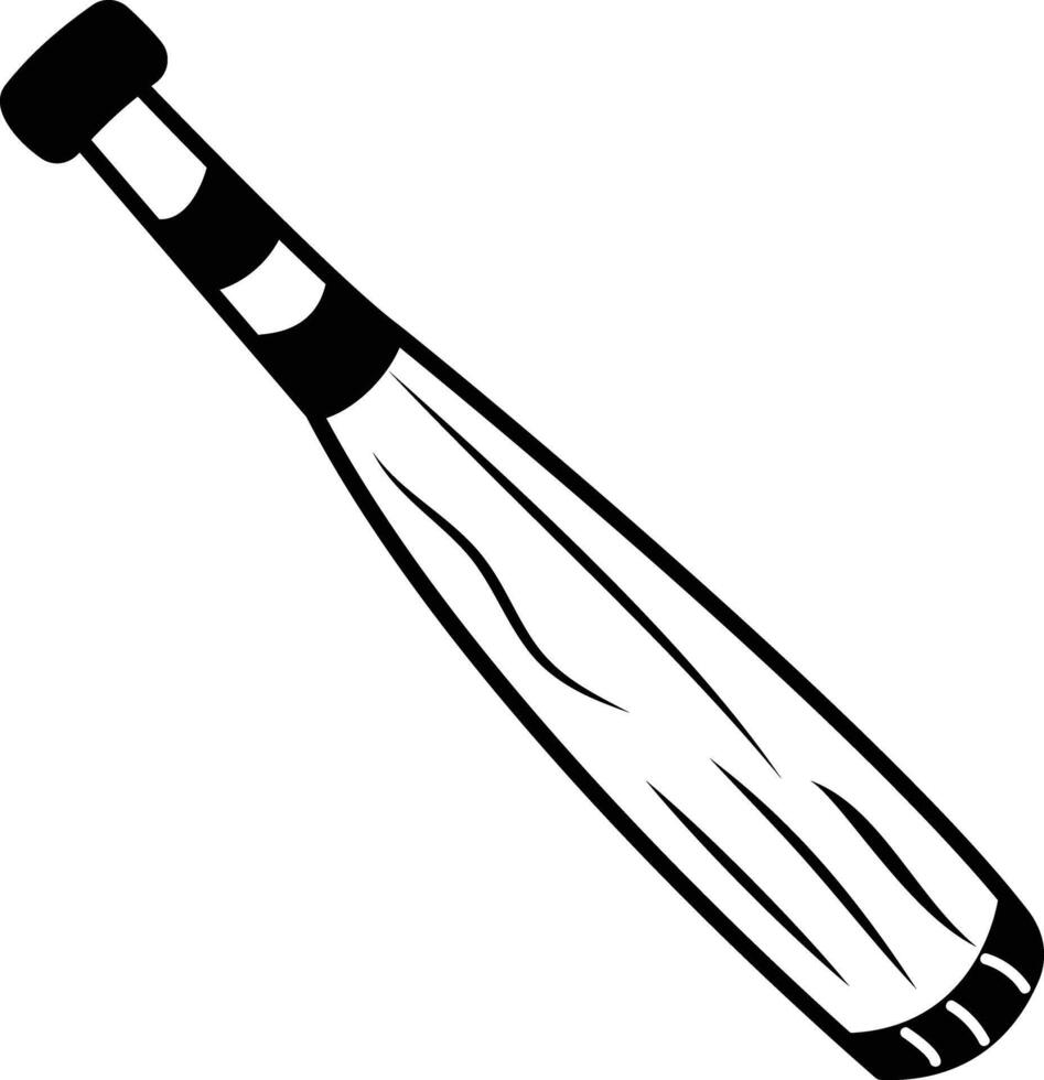 A hand drawn icon of a baseball bat vector