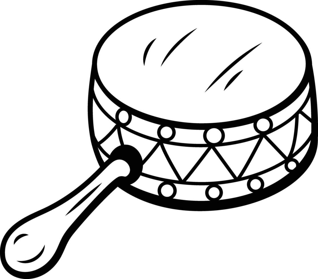 Hand drum doodle style icon vector