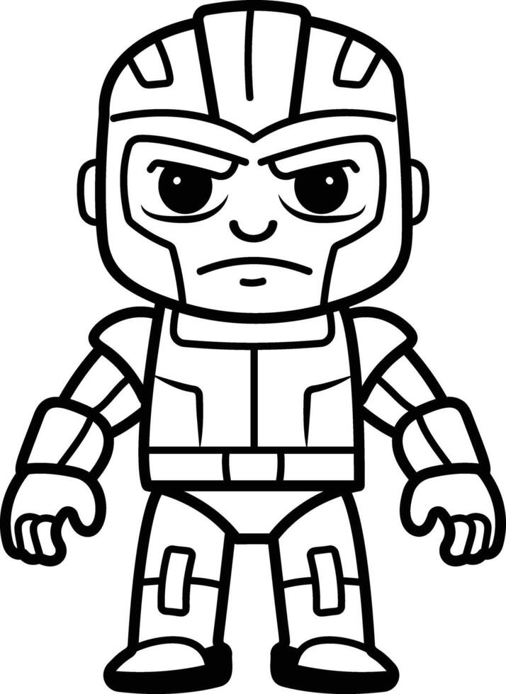 Action figure toy icon in doodle style vector