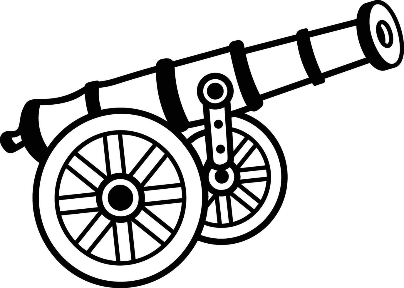 Cannon toy icon in doodle style vector