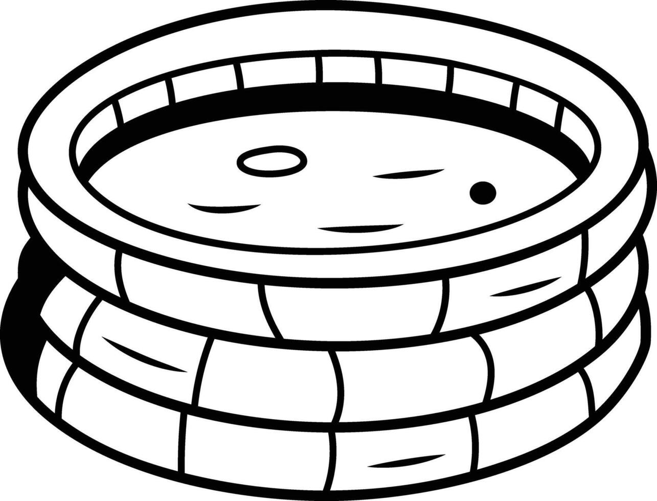 Inflatable pool icon in doodle style vector
