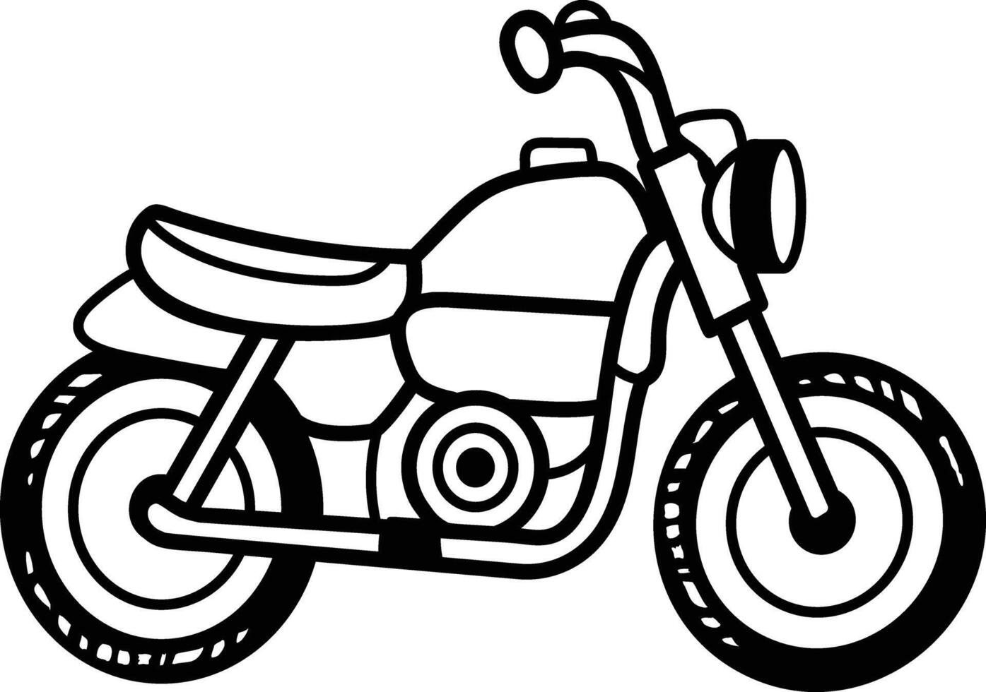 A hand drawn icon of a motorbike toy vector