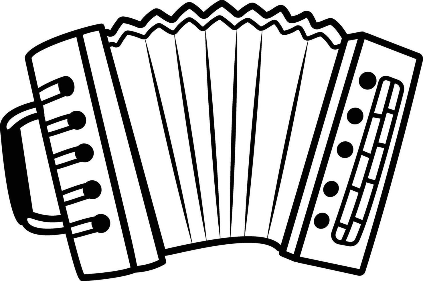 A doodle style icon of an accordion vector