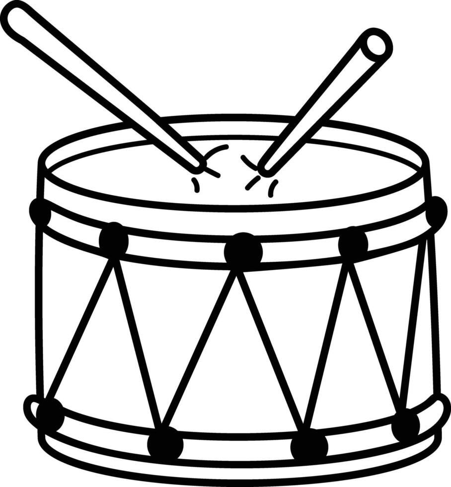 Doodle style icon of a drum toy vector