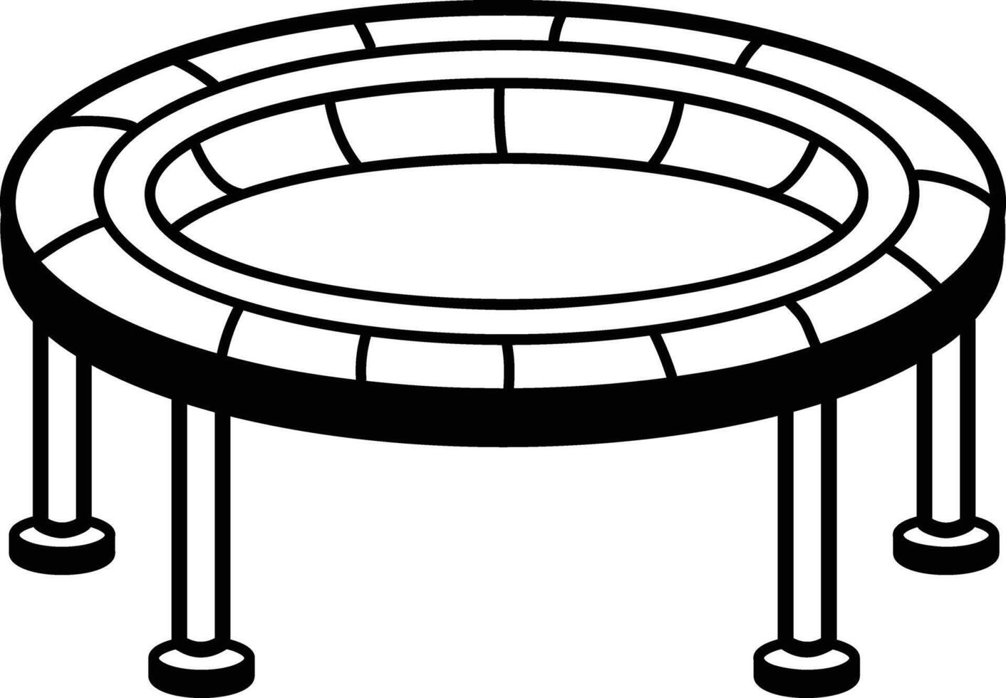 A hand drawn icon depicting a trampoline vector