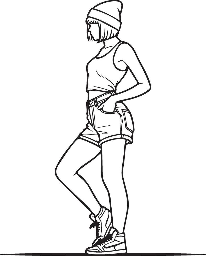 Street Dancer Girl Illustration. vector