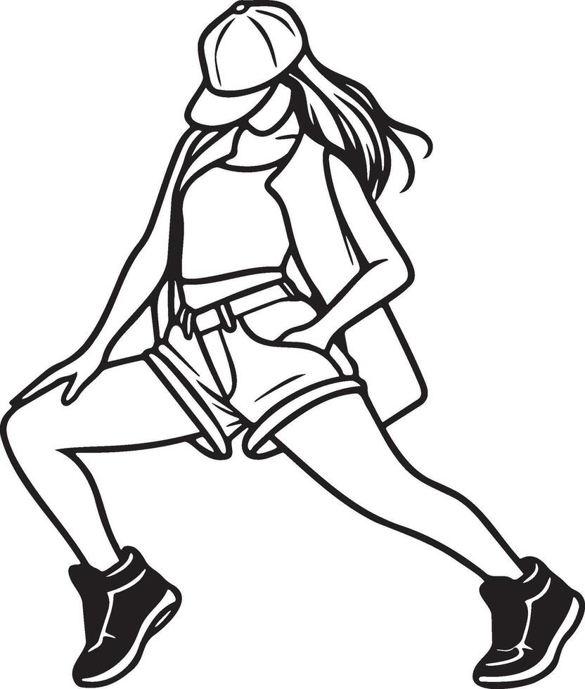 A Female Street Dancer Illustration. vector