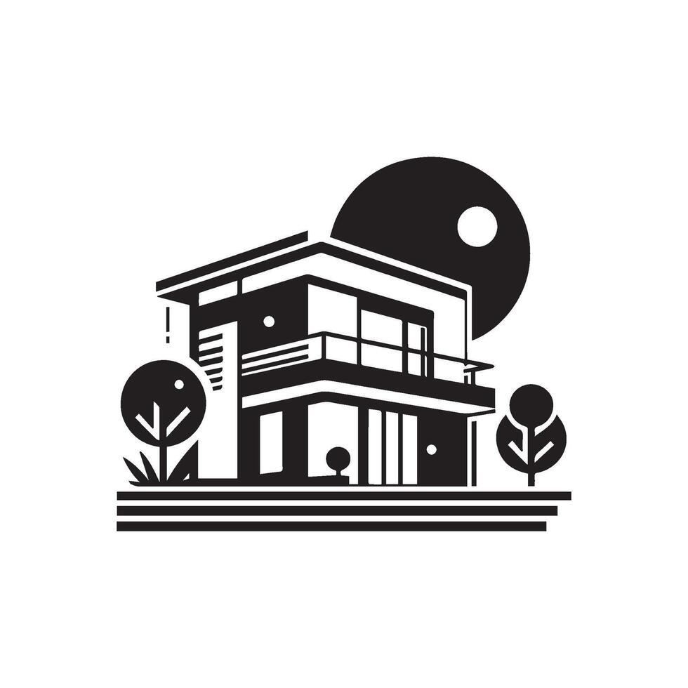 illustration of a house, property, landmark, real estate template vector