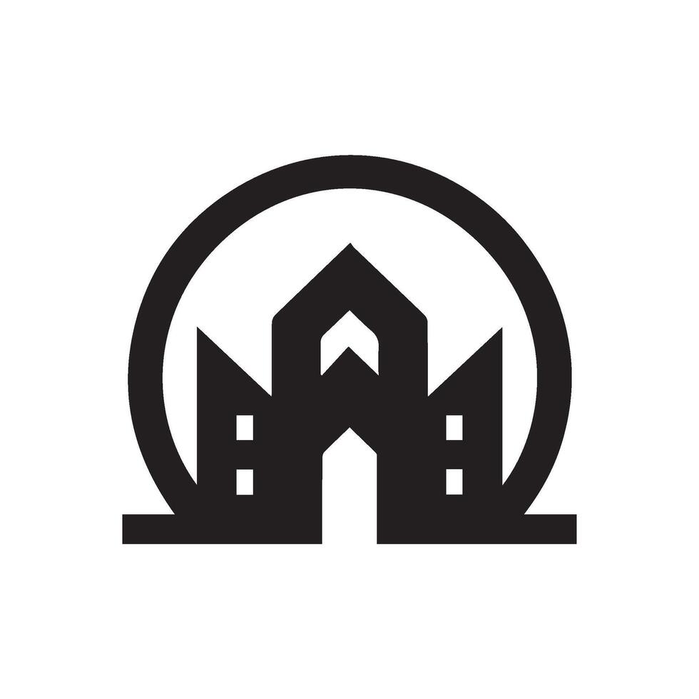logo template of a building, house, property, apartement, landmark, real estate vector