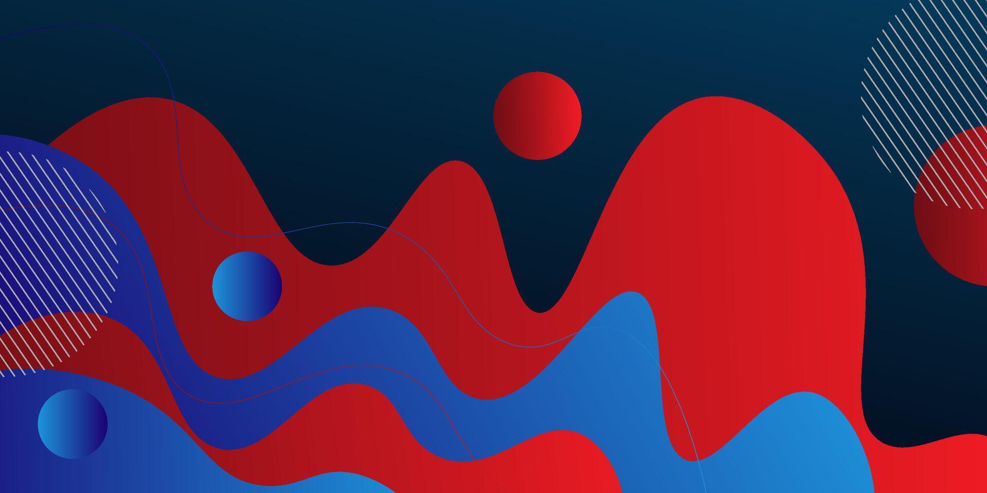 Abstract colorful wave background with solid color blue, red on background. Eps10 vector