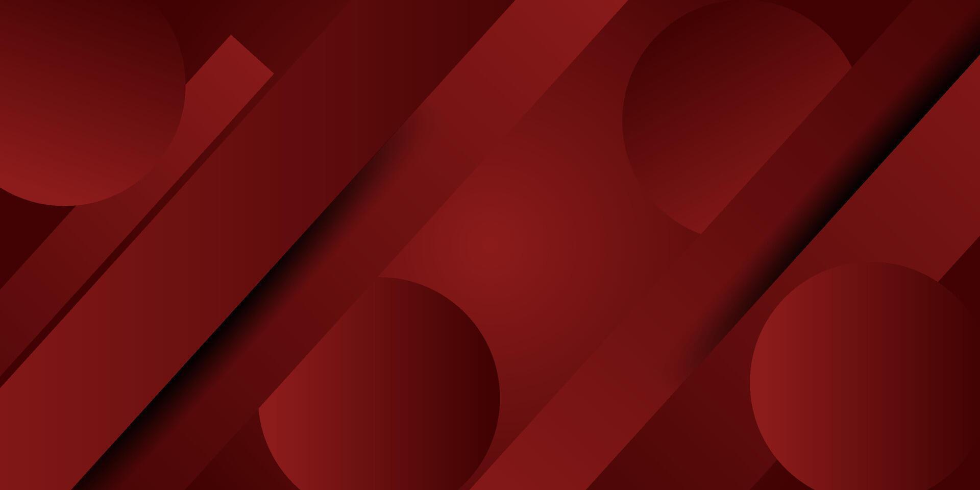 Abstract dark red dynamic gradient background with 3d look and simple circle pattern. Rectangle round element. Cool design and luxury. Eps10 vector