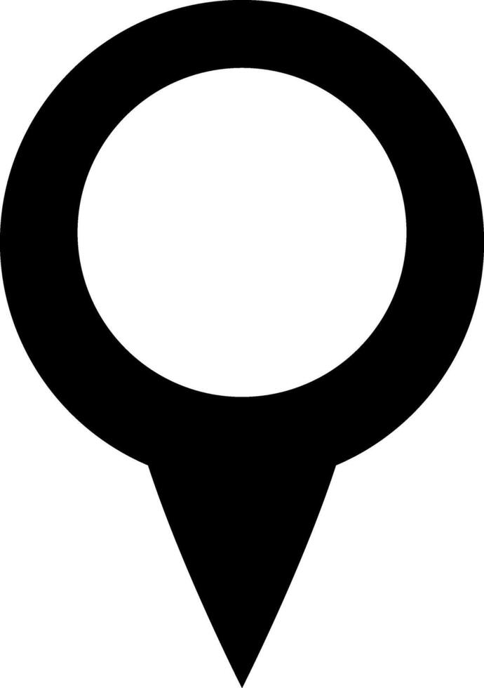 Map pointer icon isolated. GPS location black vector