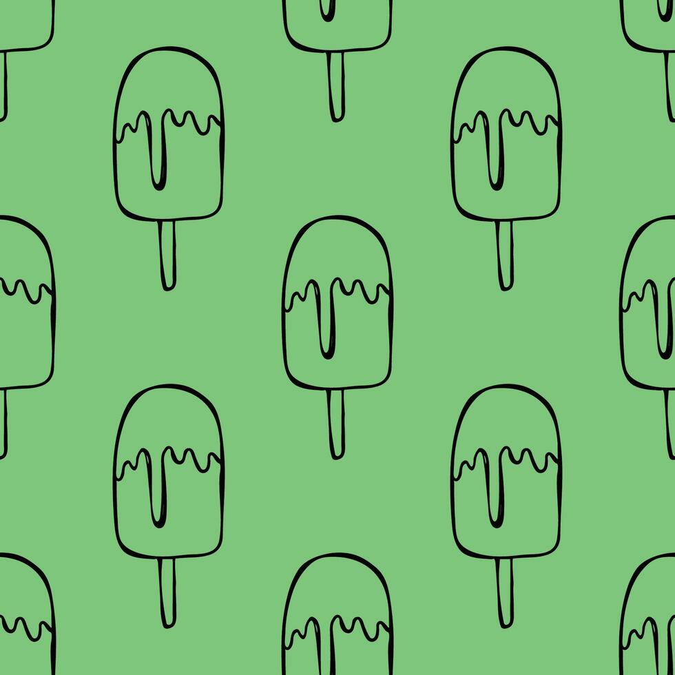 Seamless pattern with ice cream doodle for decorative print, wrapping paper, greeting cards, wallpaper and fabric 5 vector