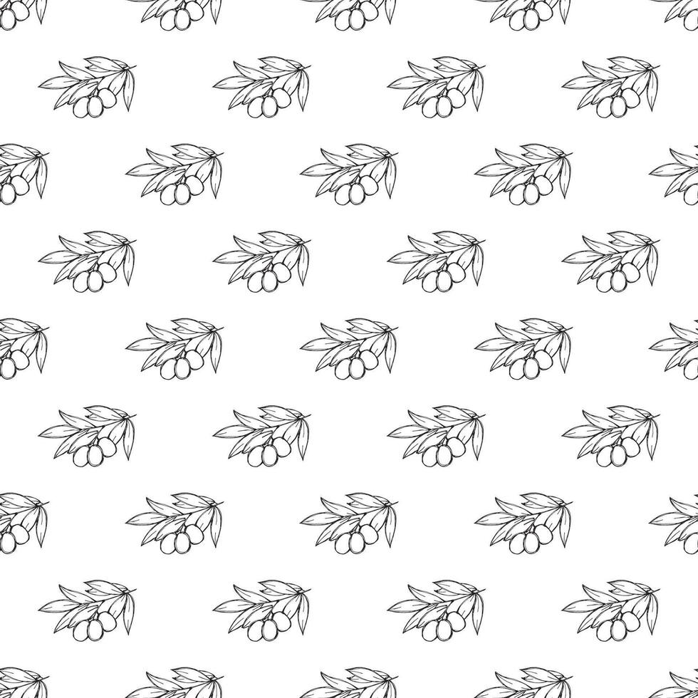 Seamless pattern with olive branches for decorative print, wrapping paper, greeting cards, wallpaper and fabric 5 vector